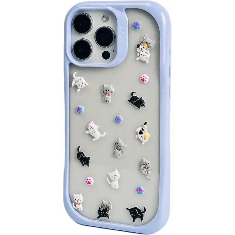 Sopi TPU Material Penguin Kitten DIY Sticker Phone Cases Compatible With IPhone 16/15 Pro Max/Apple 13/14 Pro/Max-6