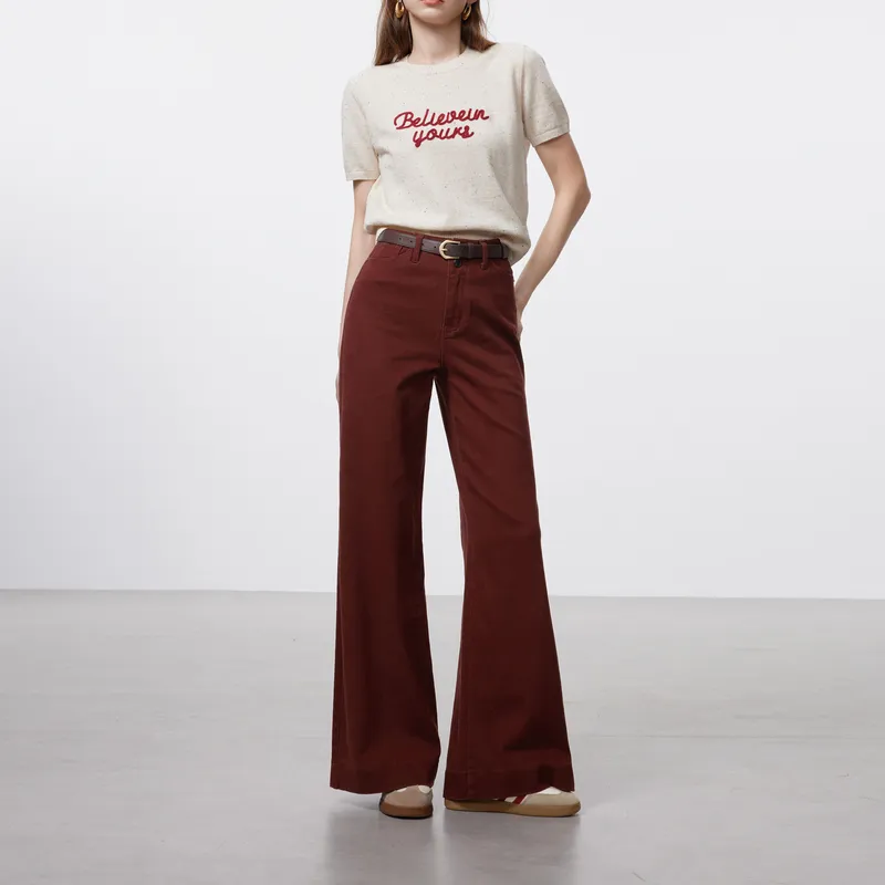 3COLOUR Jeans Women's Burgundy-5