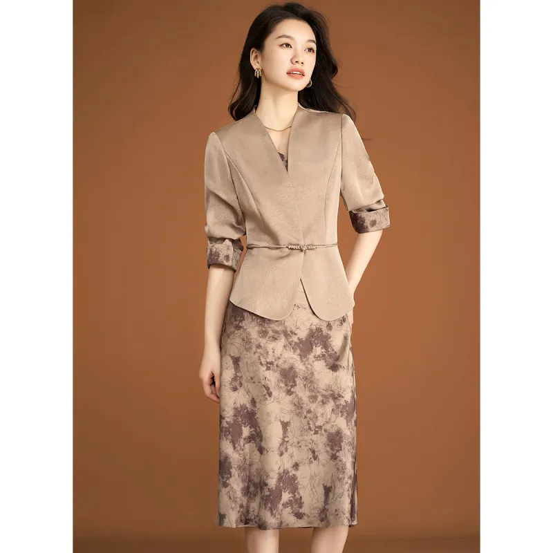 Mylan Long Sleeved Dress Women's Coffee-6