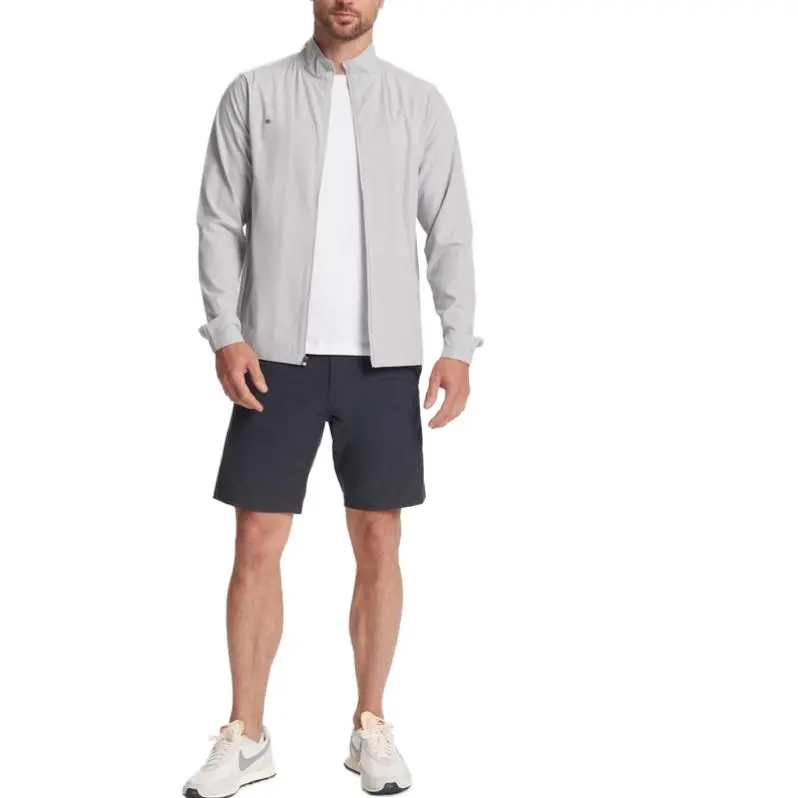 Vuori Jacket Men's Silver Gray Linen Texture-4