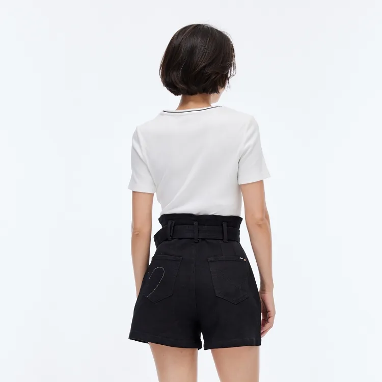 ONLY Denim Shorts Women's Black Denim-3