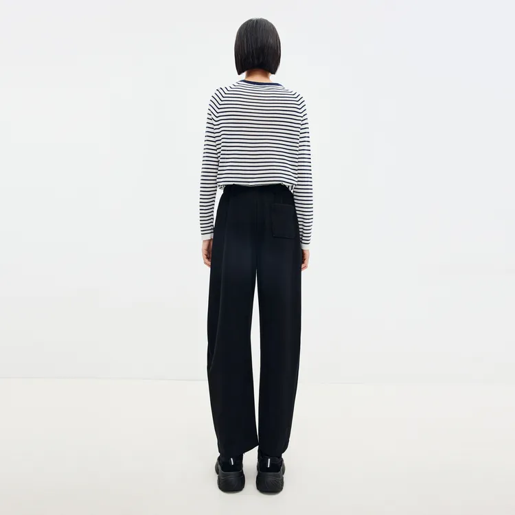SHUIYUNJIAN Sweater Women's Raw White Strips-5
