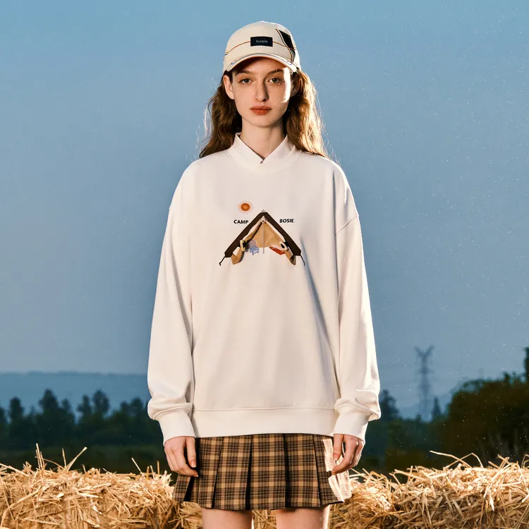 Bosieagender Sweatshirt Unisex White-4
