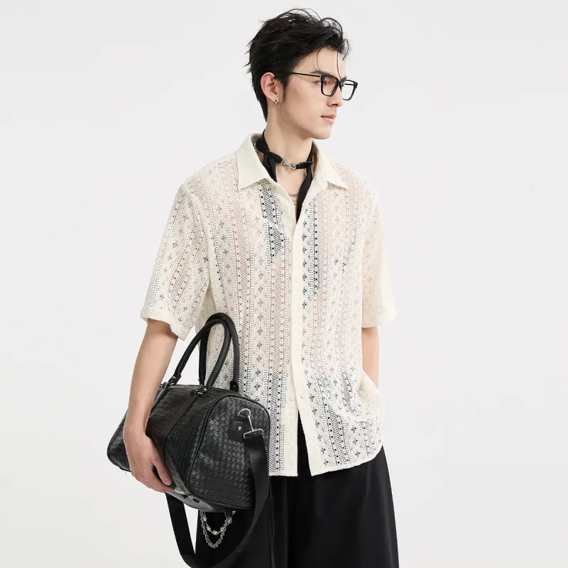 EARL JOEL Shirts Men Transparent Yellow-2
