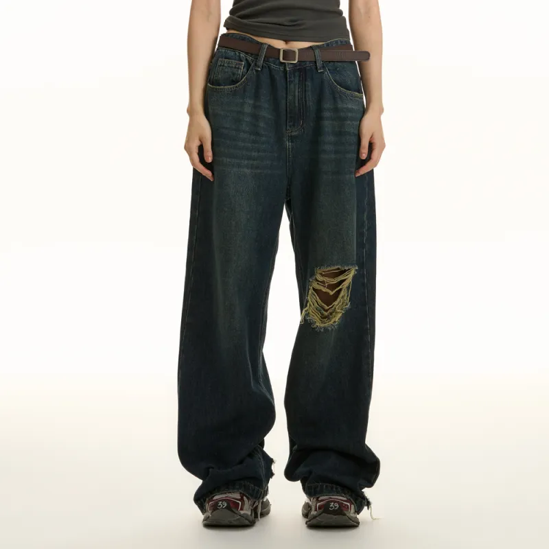 TGNS Jeans Unisex Washed Dark Blue-2