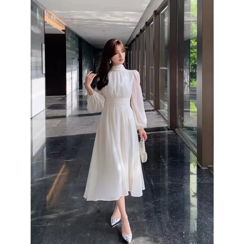 XIANSINIAO Long Sleeved Dress Women's-1