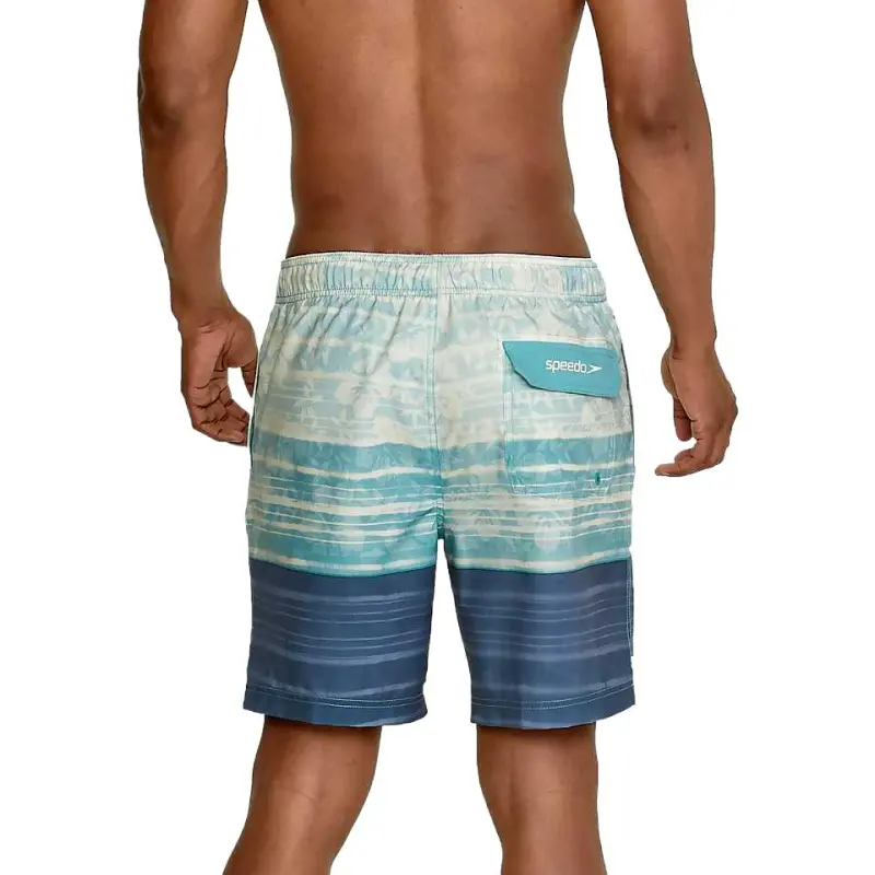 Speedo Floral Reign Redondo Edge Volley Swimming Shorts Men's Blue-2
