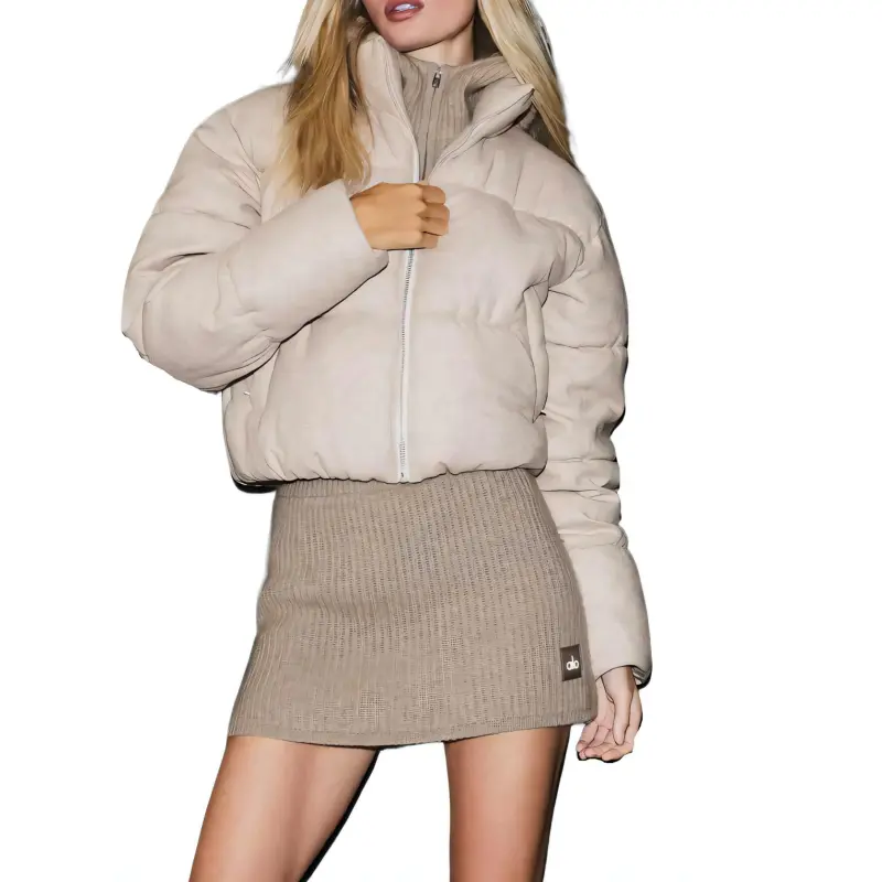 Alo Yoga Cashmere Alpine Puffer Down Jacket Women's Linen Heather Flower-2