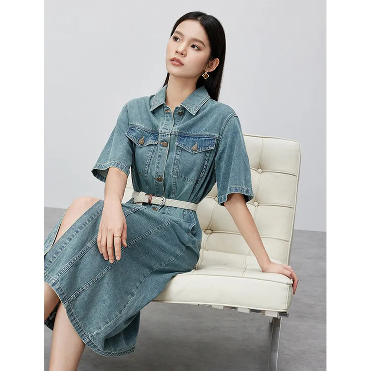 SENTUBILA Short Sleeved Dresses Women's Morocco Blue-2