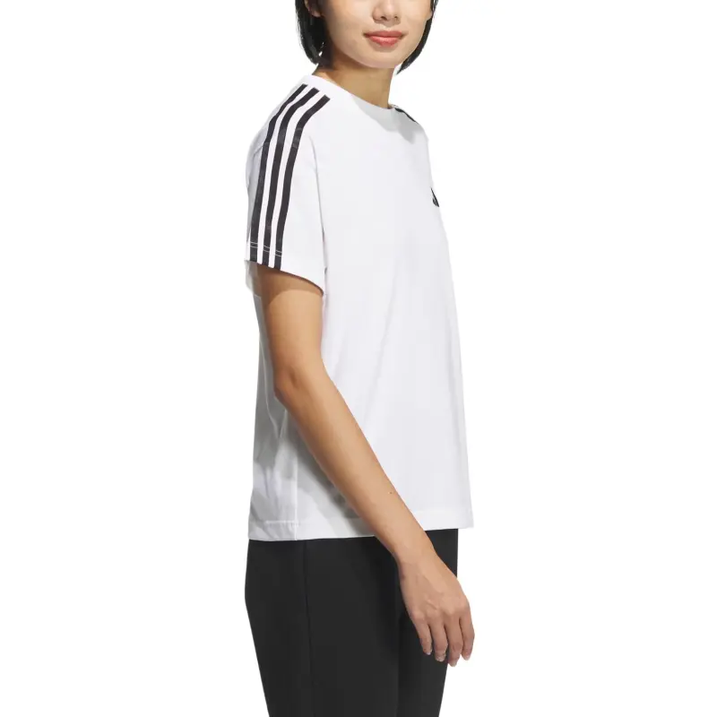 Adidas ESSENTIALS Drop Shoulder Sleeve T Shirt Women's White-3