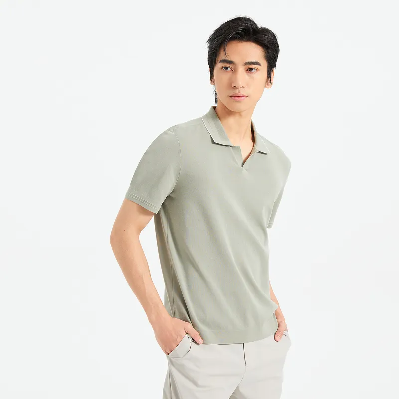 LESS IS MORE Polo Shirt Men's Gray Green-3