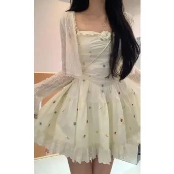XIANSINIAO Summer Slip Dress Women's Skirt+Shawl[Set]Long Skirt+Shawl[Set]