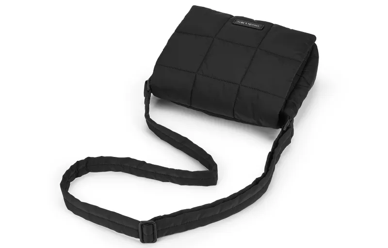 CHARLES&KEITH Nylon Cloud Bag Crossbody Bag Medium Size Women's Jet Black/Grey Gray-2
