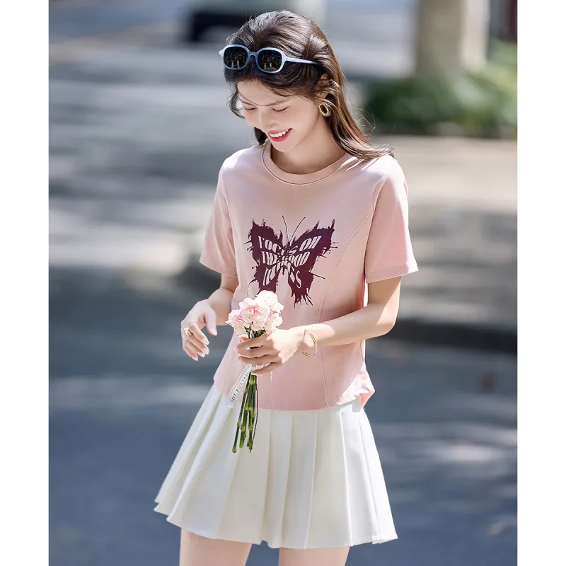 Still quiet T Shirts Women's Pink-1
