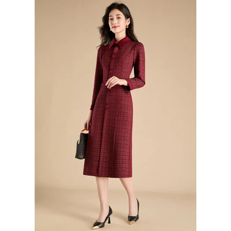 Mylan Long Sleeved Dresses Slim Fit Women's Red-4