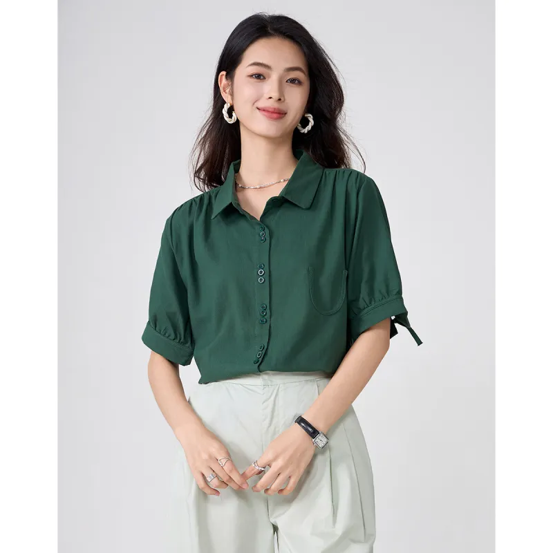 Love Elaine Shirt Loose Fit Women's Green-4
