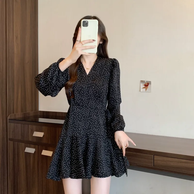XIANSINIAO Long Sleeved Dress Women's-3