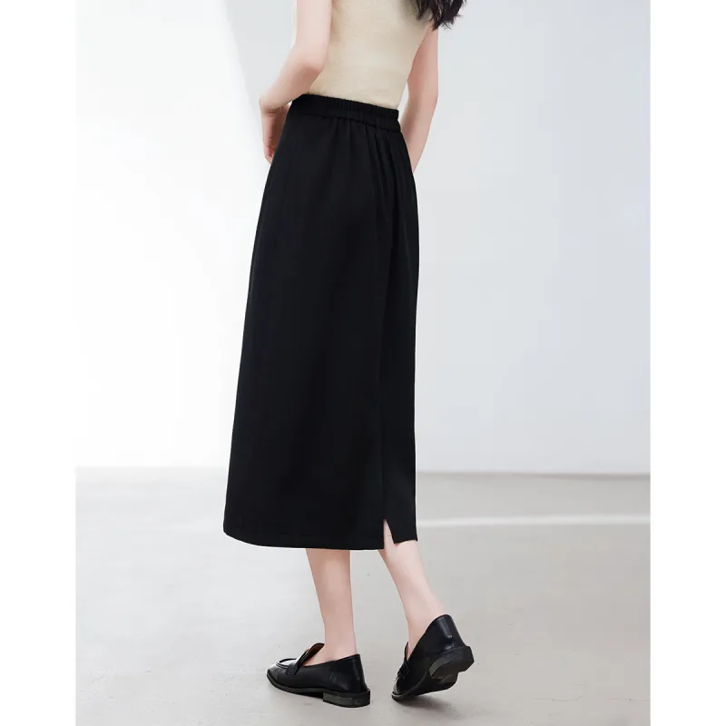 XINFEIYU Casual Long Skirts Women's Black-5