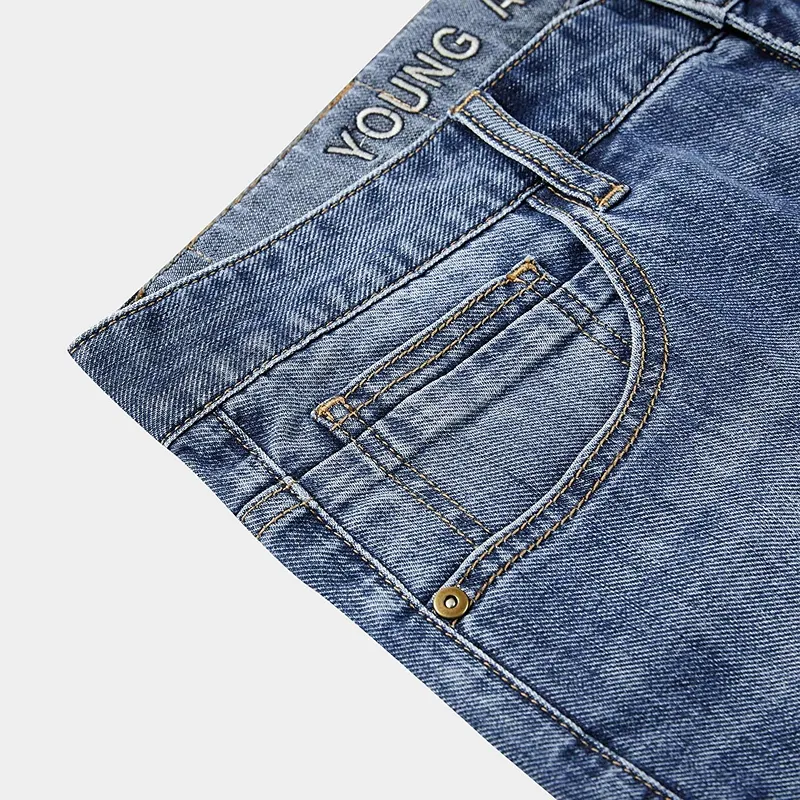 HLA JEANS Denim Shorts Men's Denim Blue Transitional Color Medium 01-3