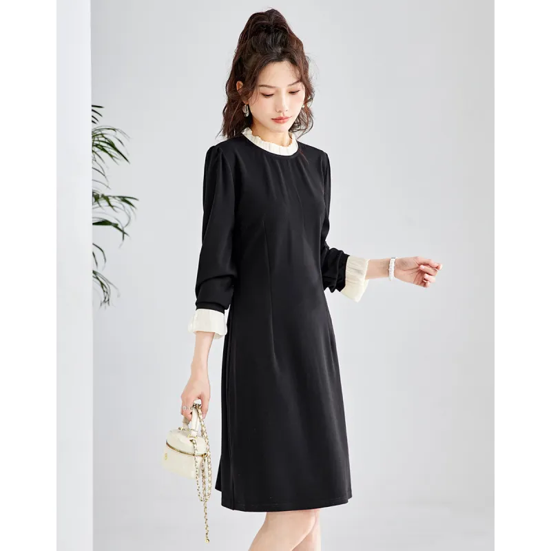 TERRE BLEUE Long Sleeved Dresses Women's Black-2