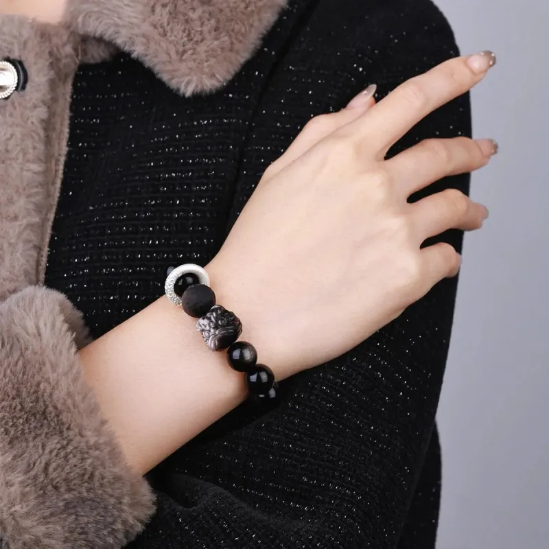 YASHENGZHUBAO Obsidian Bracelets Men's-3