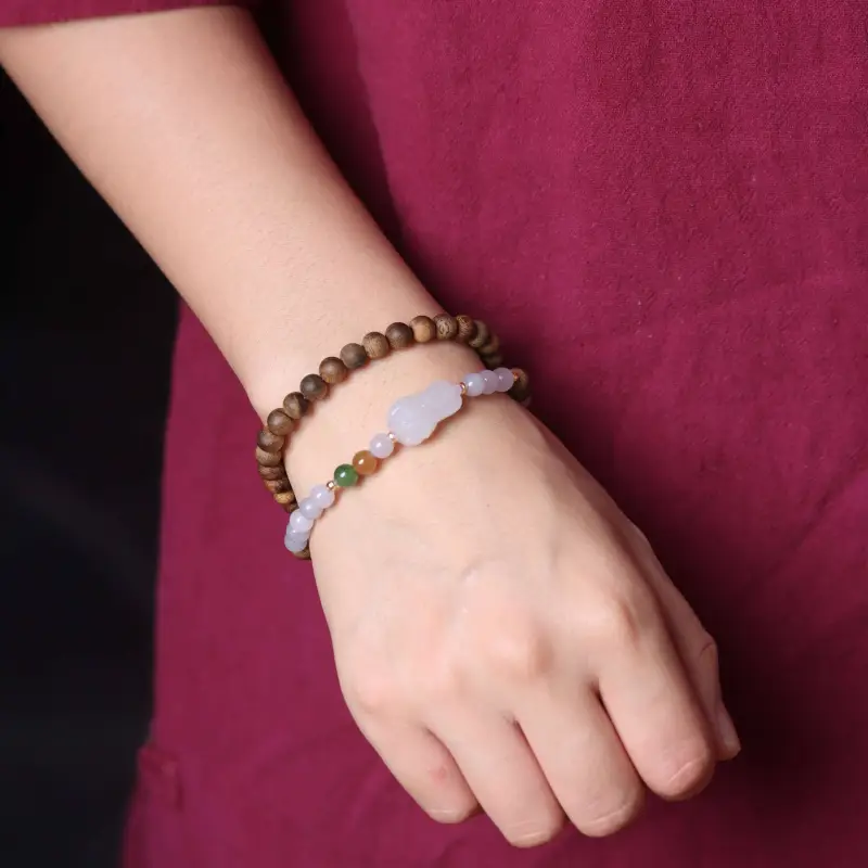 TIANTAISHAN Hetian Jade Bracelets Smoky Purple Unisex-5
