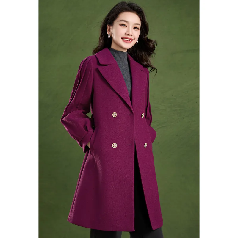 Mylan Spring Fall Trench Coat Loose Fit Women's Grape Purple-7