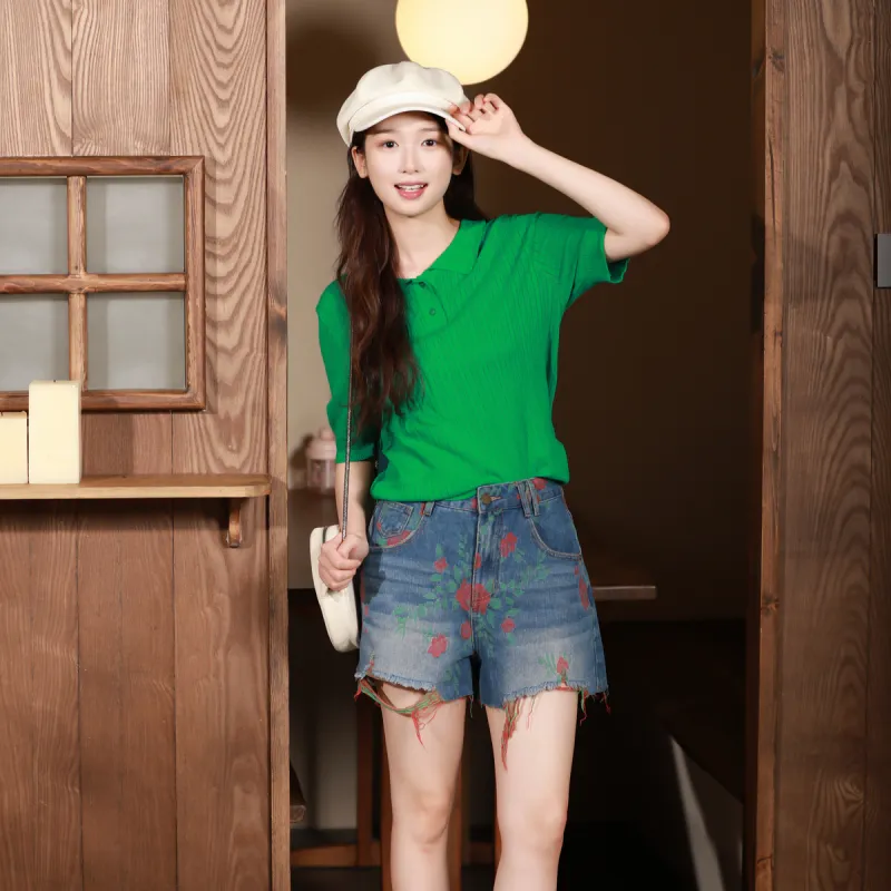 SETIROM Denim Shorts Women's Blue-5