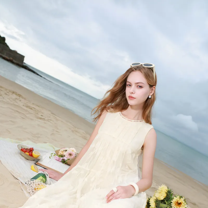 3COLOUR Sleeveless Dress Women's Ecru-2