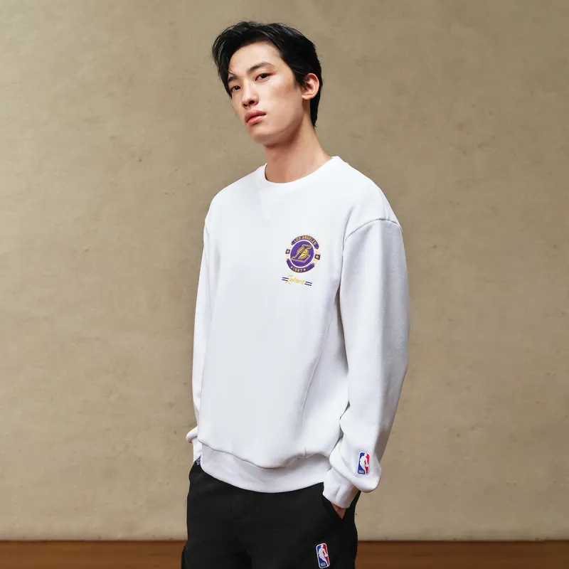 JACK JONES· x NBA Los Angeles Lakers Sweatshirt Men's Natural White-4