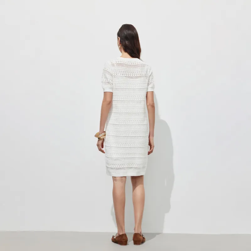 ONLY Short-Sleeved Dresses Women's Snow Lotus White-4