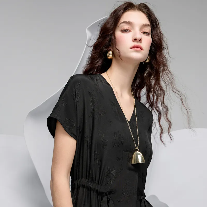 3COLOUR Short Sleeved Dress Women's Classic Black-3