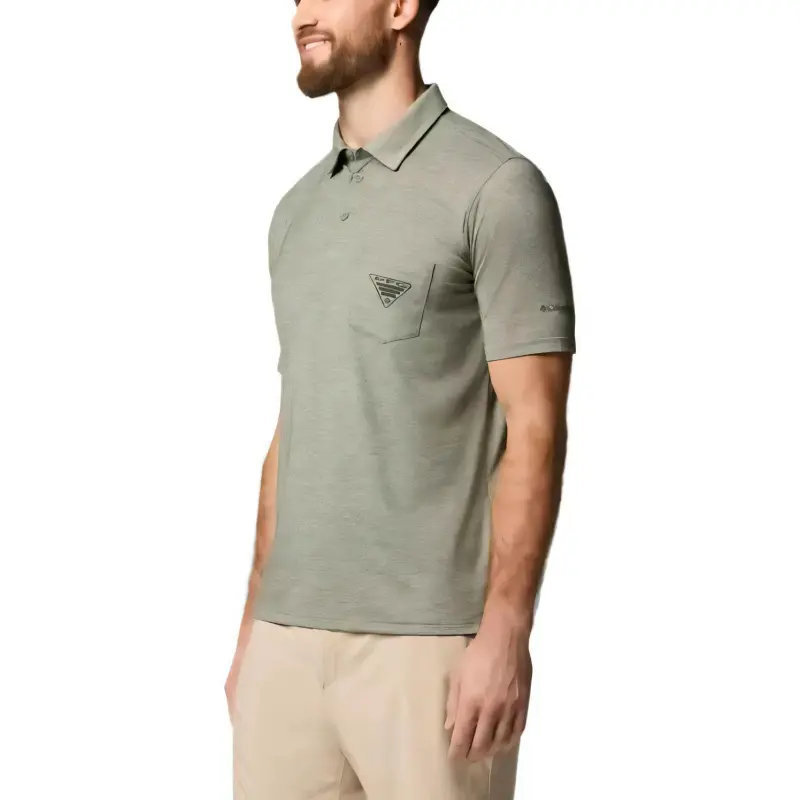 Columbia PFG Uncharted Polo Shirt Men's Juniper Heather-2