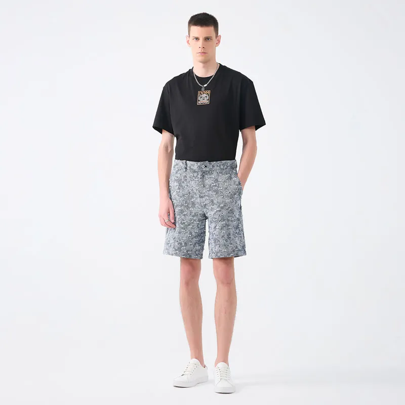 DAVID NAMAN Casual Shorts Men Denim Blue-9