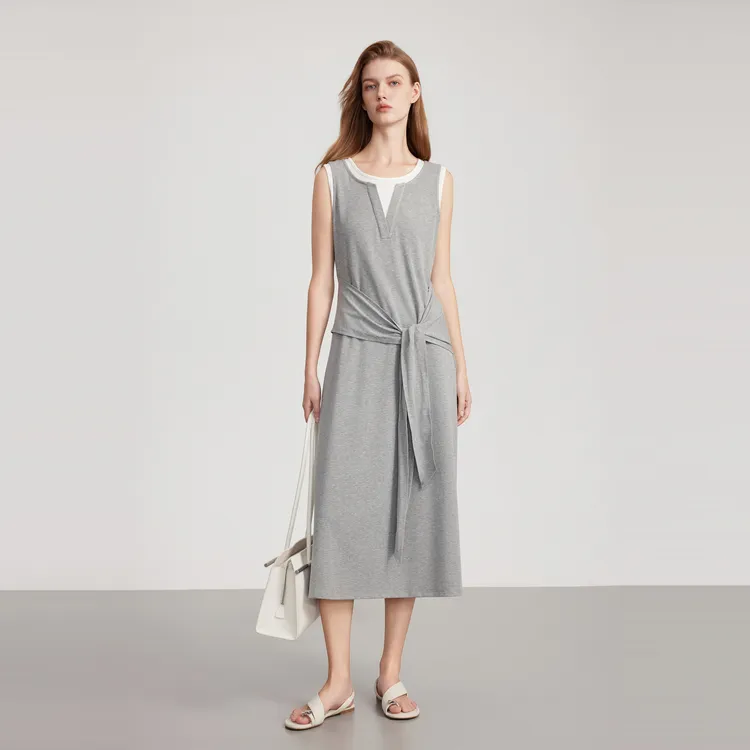 ELLE Sleeveless Dresses Women's Light Gray-2