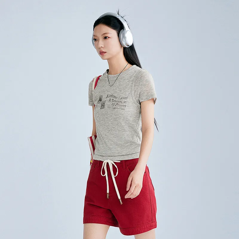 LEDIN T Shirts Women's Lunar Rock Gray-5