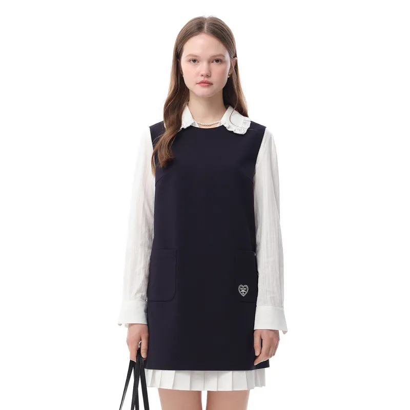 Teenie Weenie Sleeveless Dress Women's Navy Blue-1