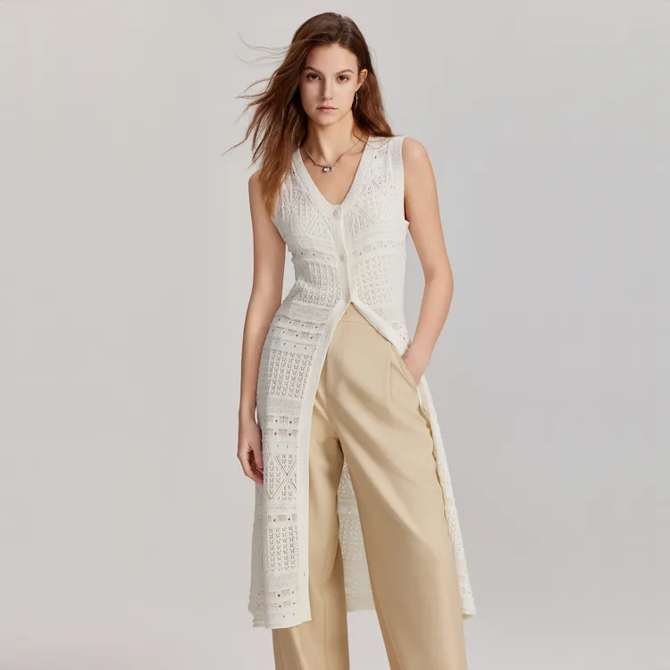 ELLE Sleeveless Skirt Summer Women's Ecru-2
