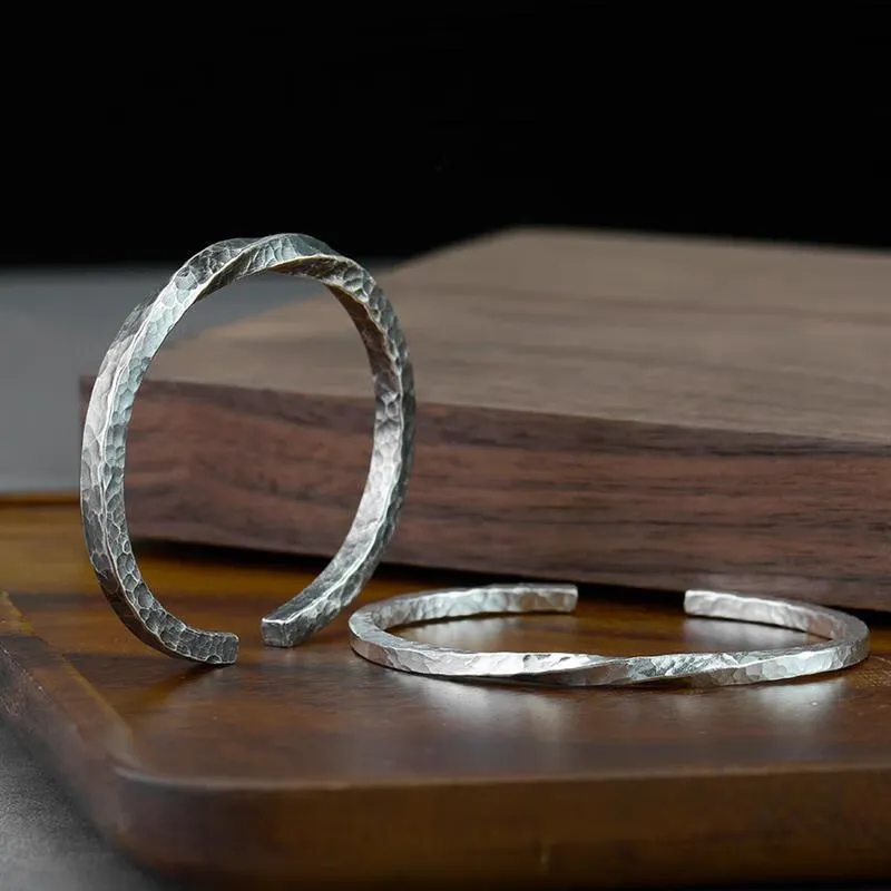 FUYUFU 999 Fine Silver Bangles Unisex-4