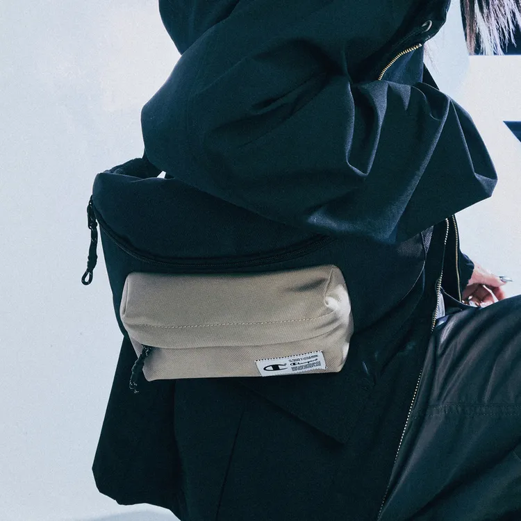 Champion Fabric Dumpling Bag One Shoulder Crossbody Fanny Pack Medium Size Unisex Black/Khaki/Green/Dark Khaki-13