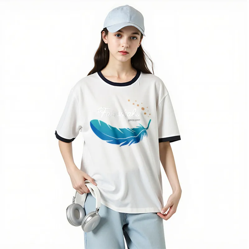 FAIRWHALE Drop Shoulder Sleeve T Shirt Women's-3