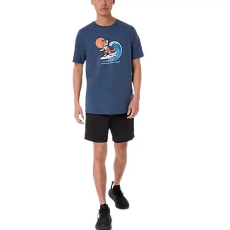 Asics SUNSHINE T Shirt Men's Vintage Indigo-3