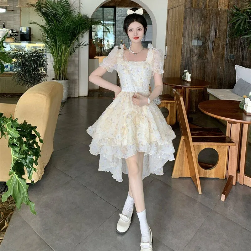 XIANSINIAO 2025 Spring Summer Short Sleeved Dress Women's-0