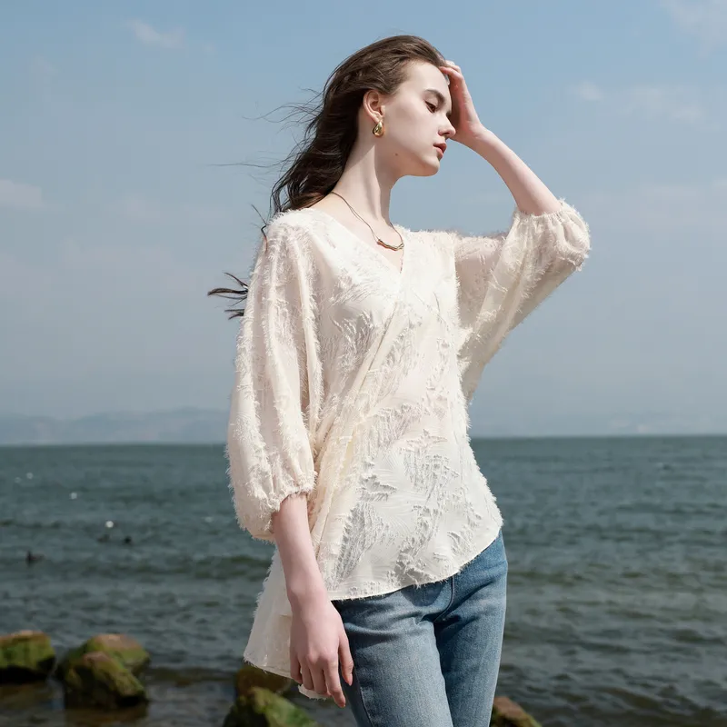 3COLOUR Chiffon Doll Shirt Women's-4