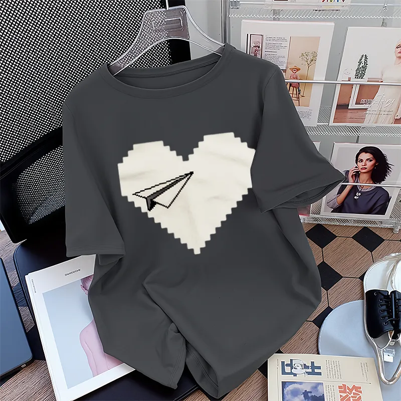 FAIRWHALE Drop Shoulder Sleeve T Shirt Women's-14