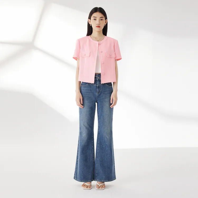 SHUIYUNJIAN Cropped Coat Women's Pink-4