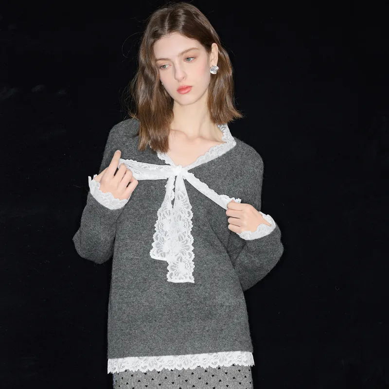 3COLOUR Knitwear Women's Heather Gray-5