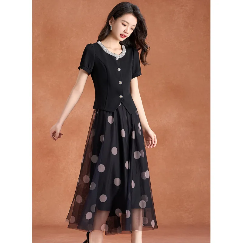 Mylan Two Piece Skirt Sets Women's Black-3