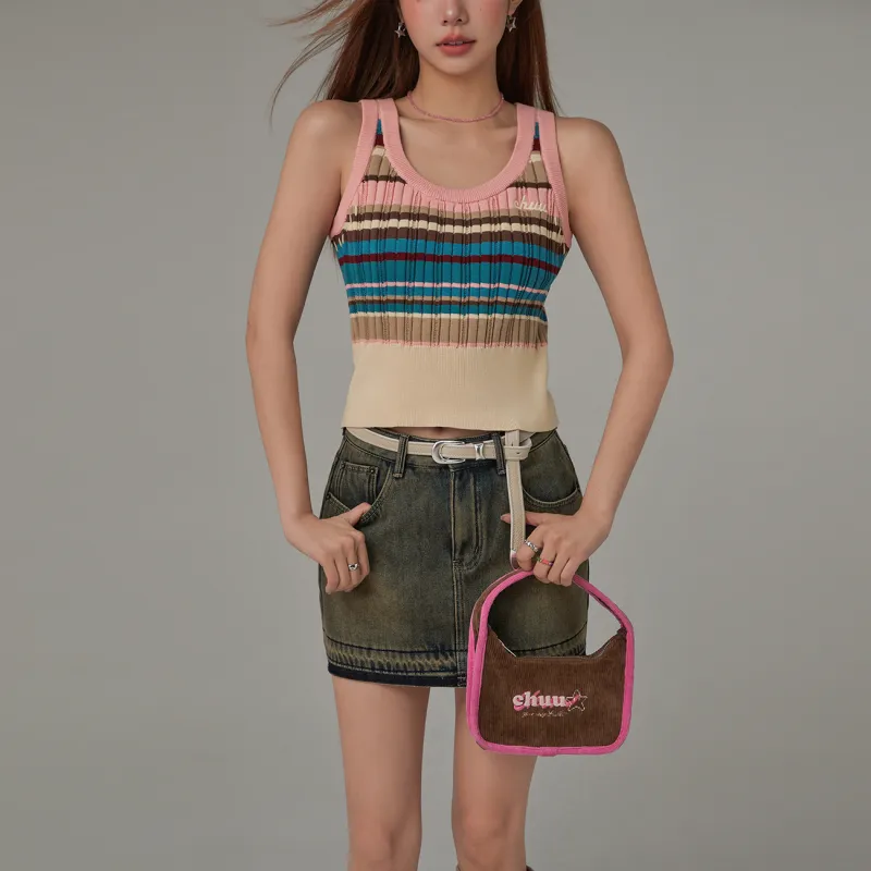 CHUU Tank Tops Women's Pink Stripes-2