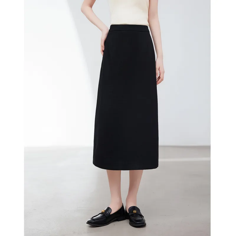 XINFEIYU Casual Long Skirts Women's Black-2